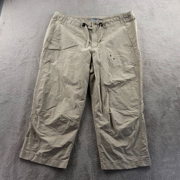 Columbia Womens Capri Pants Medium Outdoors Straight Leg Casual Cropped Tan - Picture 13 of 14